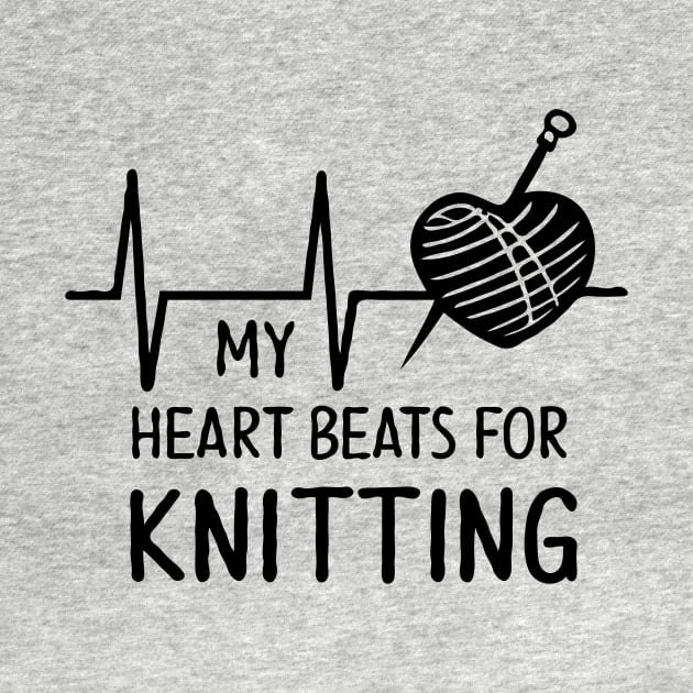 My Heart Beats For Knitting. Funny Knitting by Chrislkf